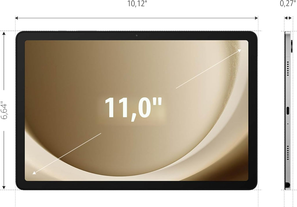 Samsung Galaxy Tab A9+ Plus Tableta Android de 11 pulgadas y 64 GB, pantalla grande, altavoces cuádruples, chipset mejorado, pantalla de múltiples ventanas, delgada, ligera, duradera, diseño apto para