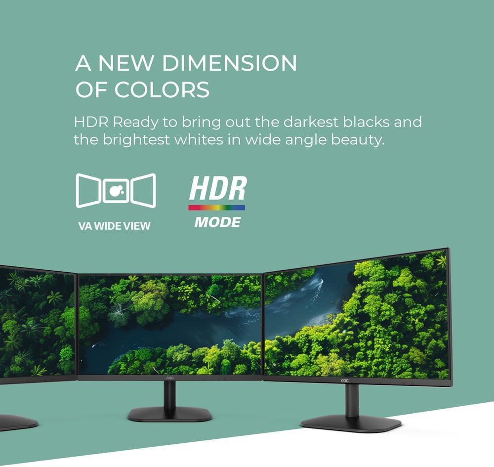 AOC 22B2HM2 - Monitor LED Full HD de 22 pulgadas (1920 x 1080) 100 Hz, sincronización adaptativa, VGA x 1, HDMI x 1, sin parpadeo, modo LowBlue, apto HDR, VESA, inclinación, salida AUX, ecológico