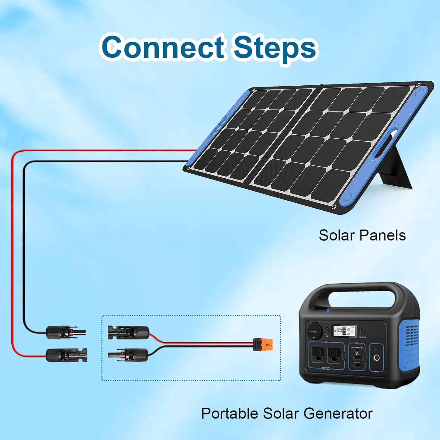 MOOKEERF Cable solar a XT60i 10AWG de 35 pies de panel solar a XT60i adaptador conector XT60i-F Cable de extensión para generador solar portátil de central eléctrica