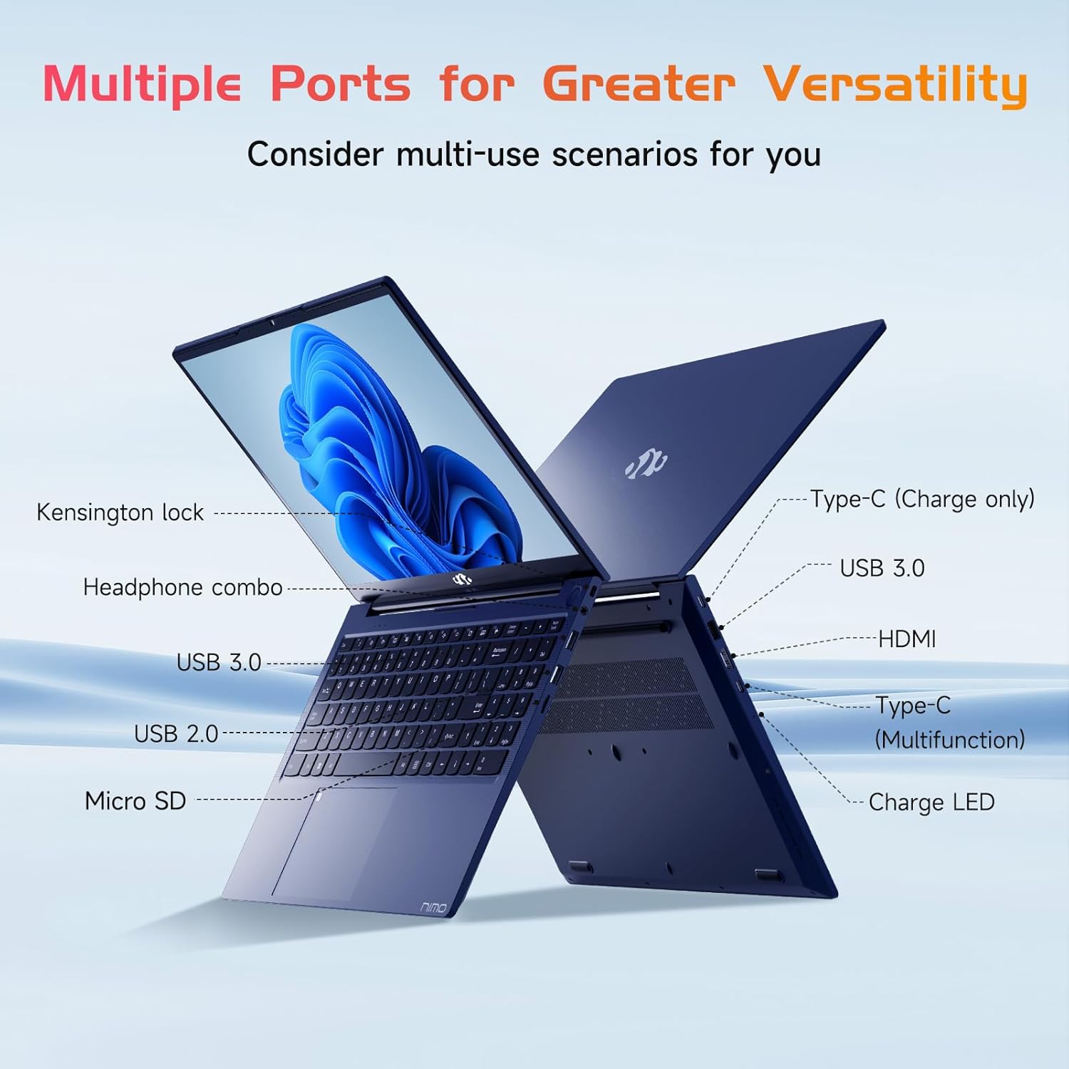 NIMO 15.6 IPS-FHD-Laptop, 16GB RAM 1TB SSD Intel Pentium Quad Core N100, teclado retroiluminado huella digital (Beat a i3-1115G4 hasta 3.4GHz) Computadora para estudiante-hogar WiFi 6 BT5.2 Win 11
