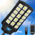 Luces solares de calle de 14000 W para exteriores, impermeables, luz de inundación LED con energía solar en el exterior, luz de estacionamiento de seguridad gran angular del atardecer