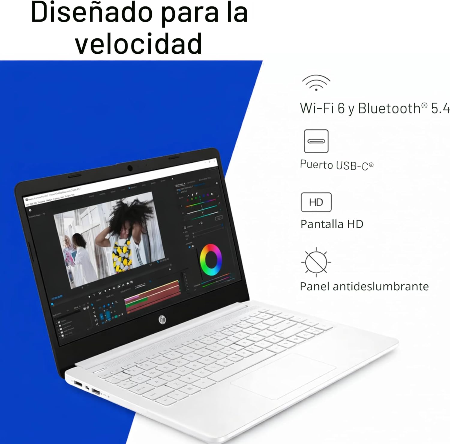 HP Laptop de 15.6" con almacenamiento Microsoft 365-1.1TB - Memoria de 8 GB - Intel Inside | Pantalla antirreflejo, SSD de 128 GB y almacenamiento en la nube de 1 TB, CPU de 4 núcleos, carga rápida y