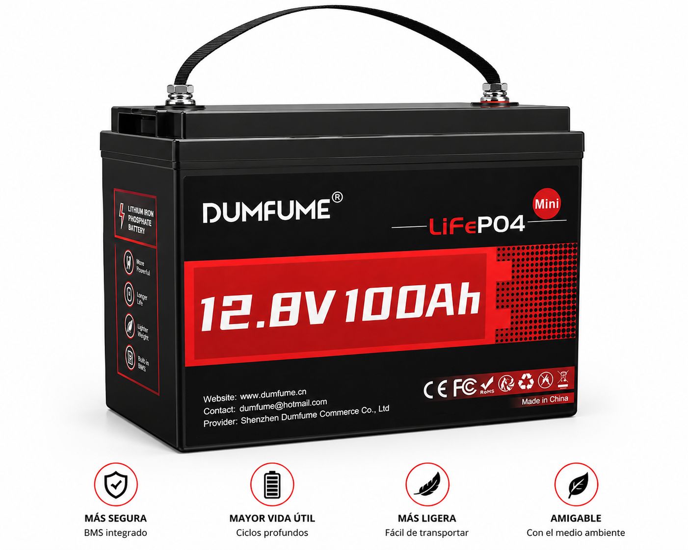 Dumfume Batería 12V 100Ah