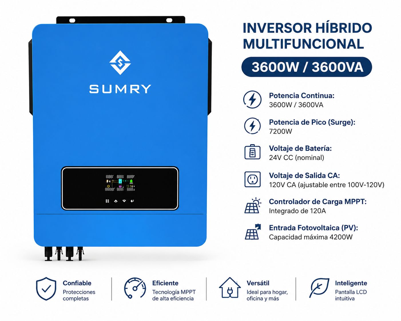 Inversor Sumry 3600W – Onda Pura 12V
