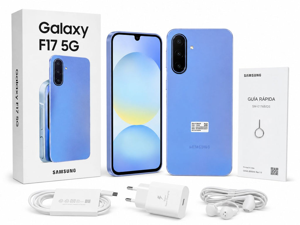 Samsung Galaxy F17 5G | 4GB RAM / 128GB | Kit Completo con Cover, Mika, Cable y Cargador