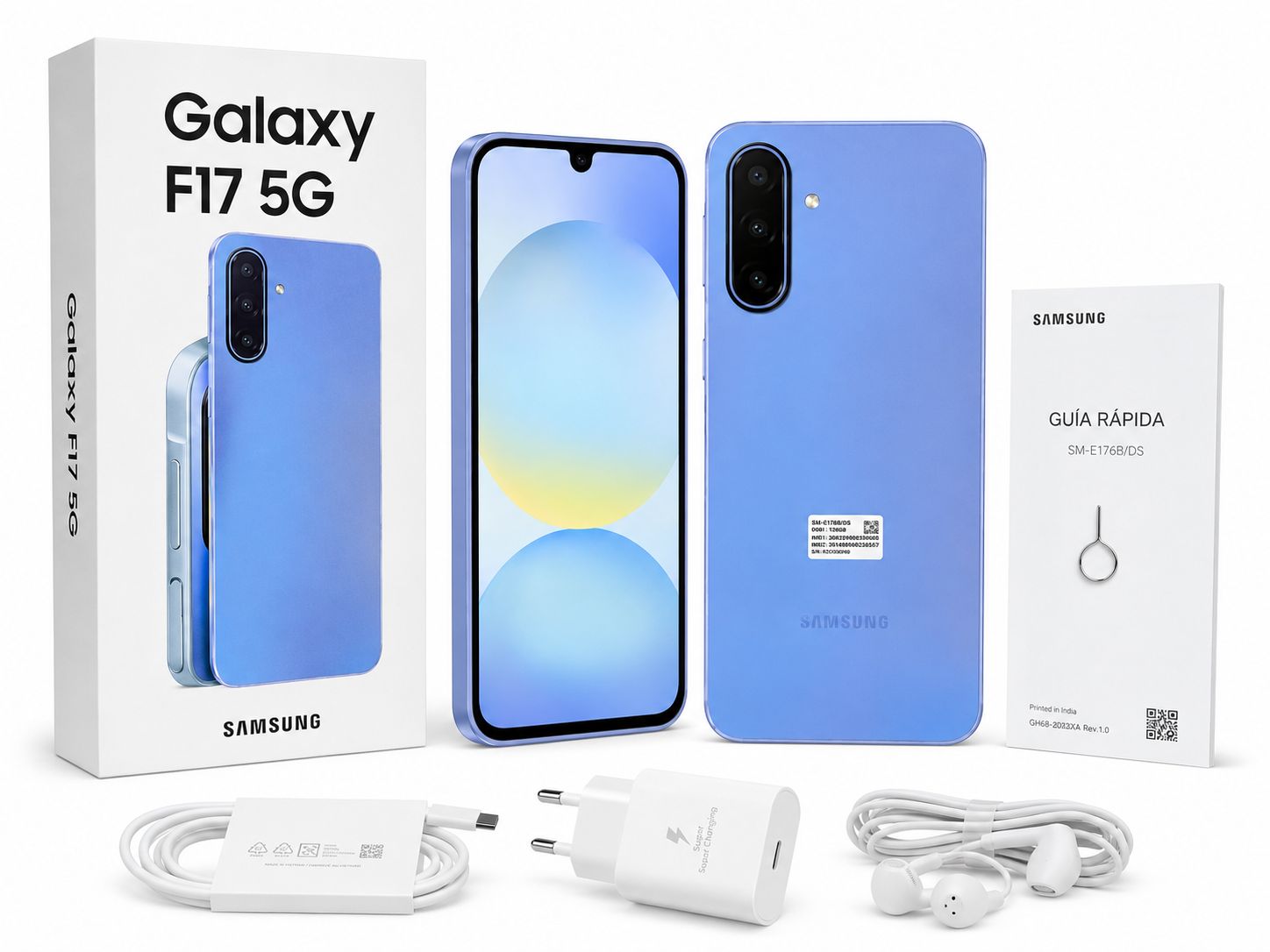 Samsung Galaxy F17 5G | 4GB RAM / 128GB | Kit Completo con Cover, Mika, Cable y Cargador
