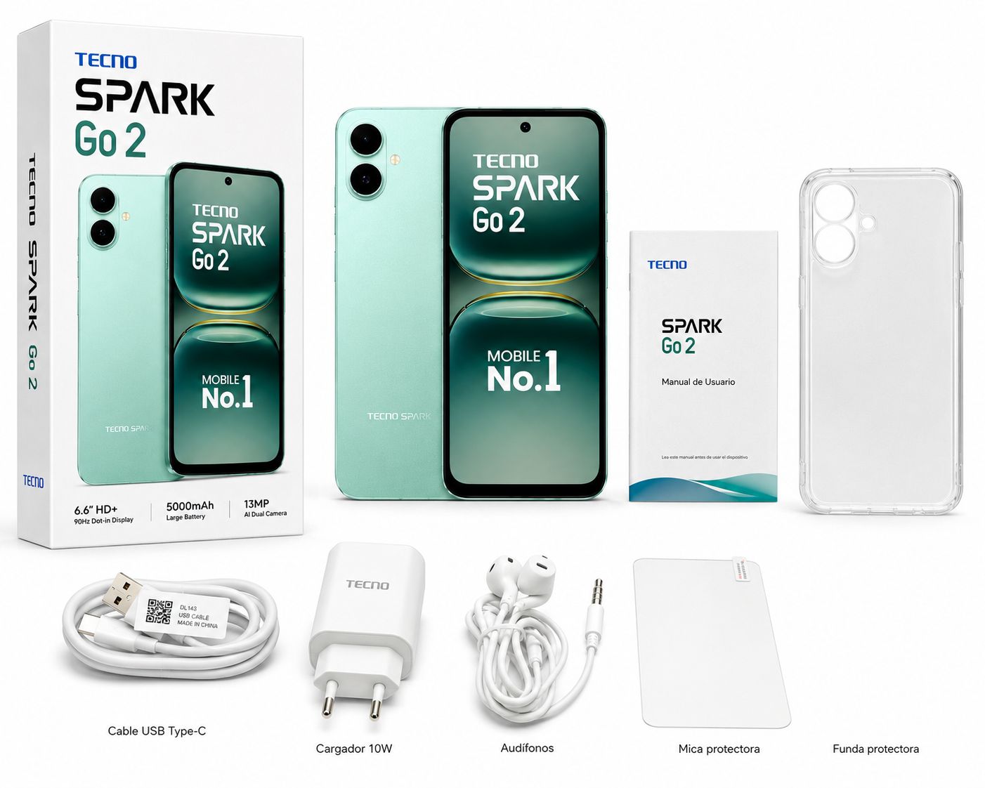 Tecno Spark GO2 | Smartphone 3GB RAM / 64GB | Desbloqueado
