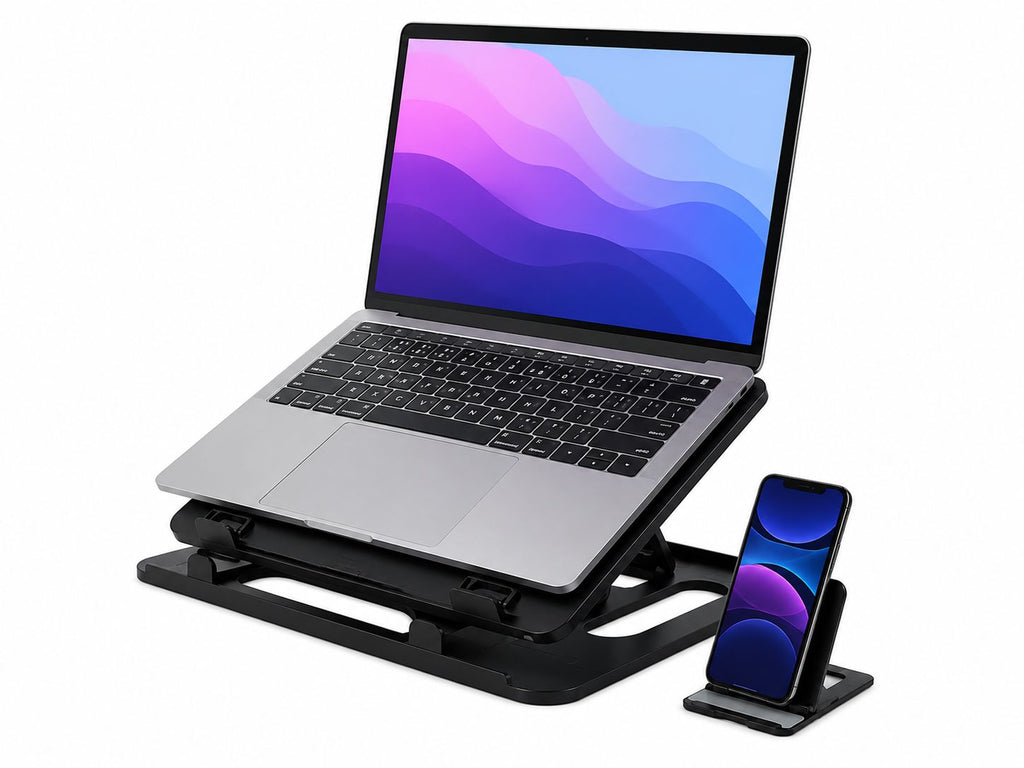 Base para Laptop con Inclinación y Soporte para Celular