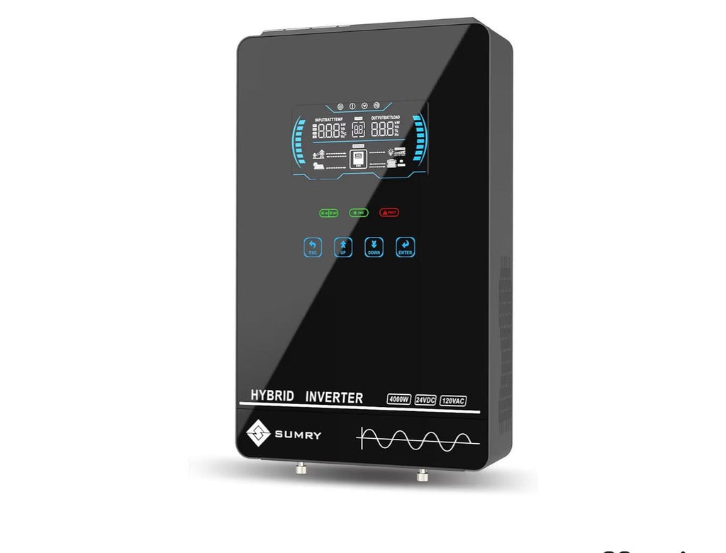 Inversor Solar Híbrido 4000W | MPPT 140A | 24V a 120V | Onda Sinusoidal Pura | Pantalla LCD | SUMRY